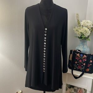 Sympli Black Button Down Dress/Tunic